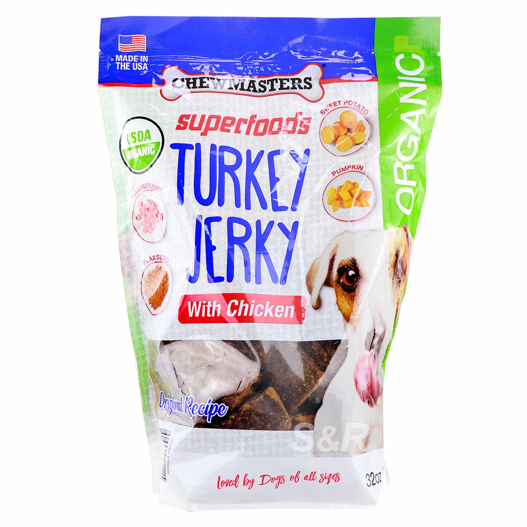 Chewmasters Organic Superfoods Turkey Jerky with Chicken 907.19g